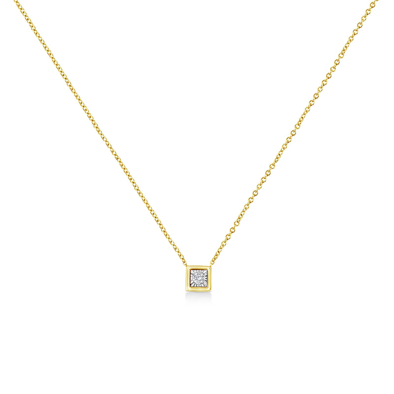 Bids.com 10K Yellow Gold Plated .925 Sterling Silver 1/10 Cttw Miracle Set Round Diamond Square Box Shape 18" Pendant Necklace (K-L Color, I2-I3 Clarity) Necklaces White Smoke Yellow.Sterling Silver / 18 / Square Shape,Yellow.Sterling Silver / 18 / Cushion Shape,Yellow.Sterling Silver / 18 / Heart Shape,Yellow.Sterling Silver / 18 / Pear Shape,Yellow.Sterling Silver / 18 / Circle Shape,White.Sterling Silver / 18 / Circle Shape