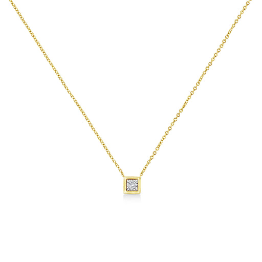 Bids.com 10K Yellow Gold Plated .925 Sterling Silver 1/10 Cttw Miracle Set Round Diamond Square Box Shape 18" Pendant Necklace (K-L Color, I2-I3 Clarity) Necklaces White Smoke Yellow.Sterling Silver / 18 / Square Shape,Yellow.Sterling Silver / 18 / Cushion Shape,Yellow.Sterling Silver / 18 / Heart Shape,Yellow.Sterling Silver / 18 / Pear Shape,Yellow.Sterling Silver / 18 / Circle Shape,White.Sterling Silver / 18 / Circle Shape