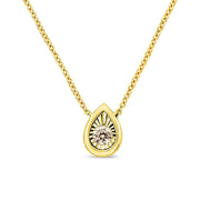Bids.com 10K Yellow Gold Plated .925 Sterling Silver 1/10 Cttw Miracle Set Round Diamond Square Box Shape 18" Pendant Necklace (K-L Color, I2-I3 Clarity) Necklaces White Smoke Yellow.Sterling Silver / 18 / Pear Shape