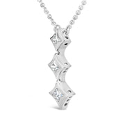 Bids.com 10K White Gold 1/5 Cttw Princess Cut Diamond 3 Stone Drop 18" Pendant Necklace (H-I Color, SI2-I1 Clarity) Necklaces White Smoke White.Gold / 18,Yellow.Gold / 18