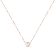 Bids.com .925 Sterling Silver 1/2 Cttw Diamond Bezel 18" Pendant Necklace (I-J Color, I2-I3 Clarity) Necklaces White Smoke Rose.Sterling Silver / 18