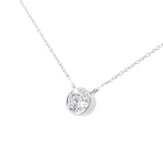Bids.com .925 Sterling Silver 1/2 Cttw Diamond Bezel 18" Pendant Necklace (I-J Color, I2-I3 Clarity) Necklaces White Smoke White.Sterling Silver / 18,Yellow Plated .925 Sterling Silver / 18,Rose.Sterling Silver / 18