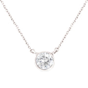 Bids.com .925 Sterling Silver 1/2 Cttw Diamond Bezel 18" Pendant Necklace (I-J Color, I2-I3 Clarity) Necklaces White Smoke White.Sterling Silver / 18,Yellow Plated .925 Sterling Silver / 18,Rose.Sterling Silver / 18