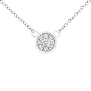 Bids.com 10K White Gold 1/4 Cttw Diamond Flower Pendant Necklace (I-J Color, I2-I3 Clarity) - Adjustable 16-18" chain Necklaces White Smoke White.Gold / 18