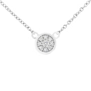 Bids.com 10K White Gold 1/4 Cttw Diamond Flower Pendant Necklace (I-J Color, I2-I3 Clarity) - Adjustable 16-18" chain Necklaces White Smoke White.Gold / 18