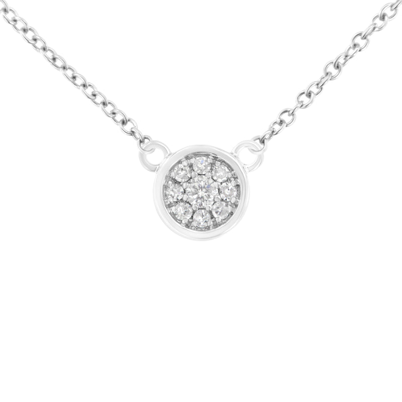 Bids.com 10K White Gold 1/4 Cttw Diamond Flower Pendant Necklace (I-J Color, I2-I3 Clarity) - Adjustable 16-18" chain Necklaces White Smoke White.Gold / 18