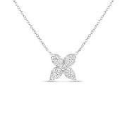 Bids.com 10K White Gold 1/2 Cttw Brilliant Round Diamond Marquise Shaped 4 Leaf Clover Adjustable 16-18" Inch Pendant Necklace (I-J Color, I1-I2 Clarity) Necklaces White Smoke White.Gold / 18