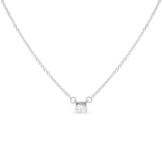 Bids.com 14K White Gold 1/4 Cttw Lab Grown Oval Solitaire Diamond East West 18" Pendant Necklace (G-H Color, VS2-SI1 Clarity) Necklaces White Smoke White.Gold / 18