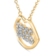 Bids.com 14K Yellow Gold Plated Silver 1/4 Cttw Diamond "Boss" Pendant Necklace - 18 Inch Necklaces White Smoke YellowWhite.Sterling Silver / 18