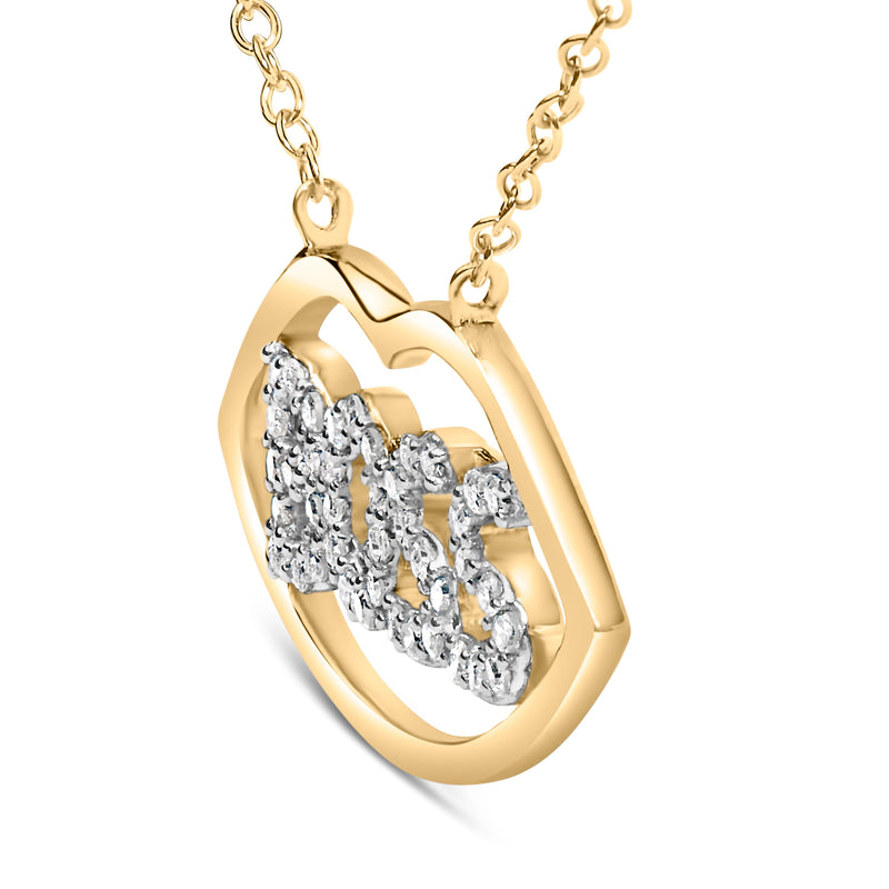 Bids.com 14K Yellow Gold Plated Silver 1/4 Cttw Diamond "Boss" Pendant Necklace - 18 Inch Necklaces White Smoke YellowWhite.Sterling Silver / 18