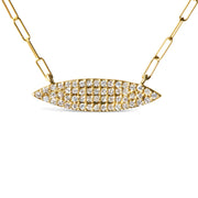 Bids.com 14K Yellow Gold 3/8 Cttw Two-Strand Marquise and Bar Charm Paper Clip Link Pendant Necklace  (I-J Color, I1-I2 Clarity) -18" and 20" Inch Lengths Necklaces White Smoke Yellow.Gold / 20