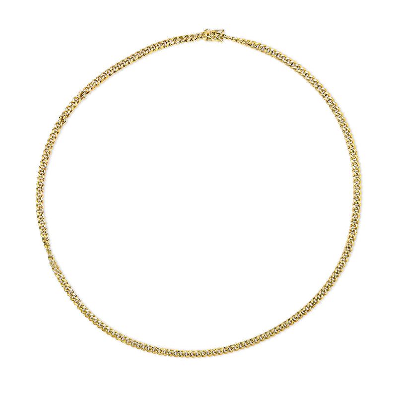 Bids.com Semi-Solid 14K Yellow Gold 4.5mm Miami Cuban Chain Necklace - Unisex Chain - 22 Inches Necklaces White Smoke Yellow.Gold / 22