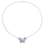 Bids.com 3.31 Carat Genuine Tanzanite & White Topaz .925 Sterling Silver Pendant Pendants White Smoke
