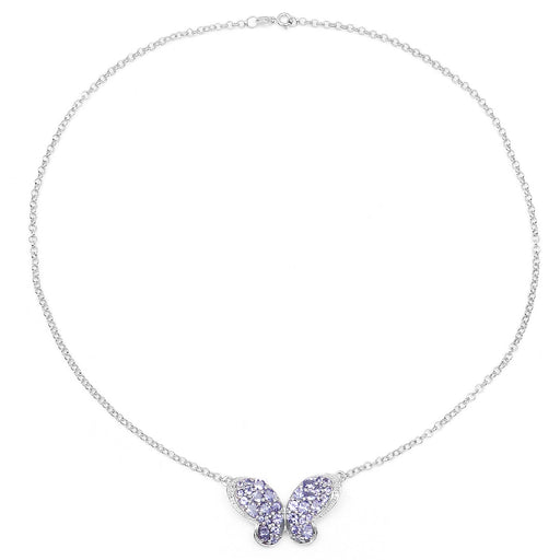 Bids.com 3.31 Carat Genuine Tanzanite & White Topaz .925 Sterling Silver Pendant Pendants White Smoke