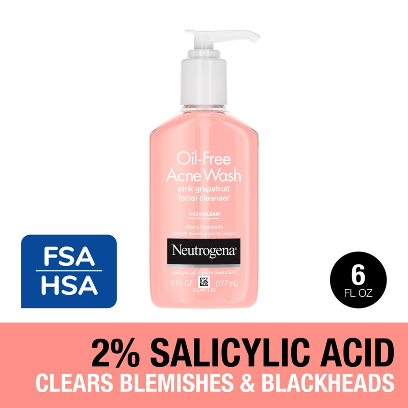 Neutrogena Neutrogena Oil Free Acne Wash Pink Grapefruit Cleanser 177ml Facial Cleansers White Smoke
