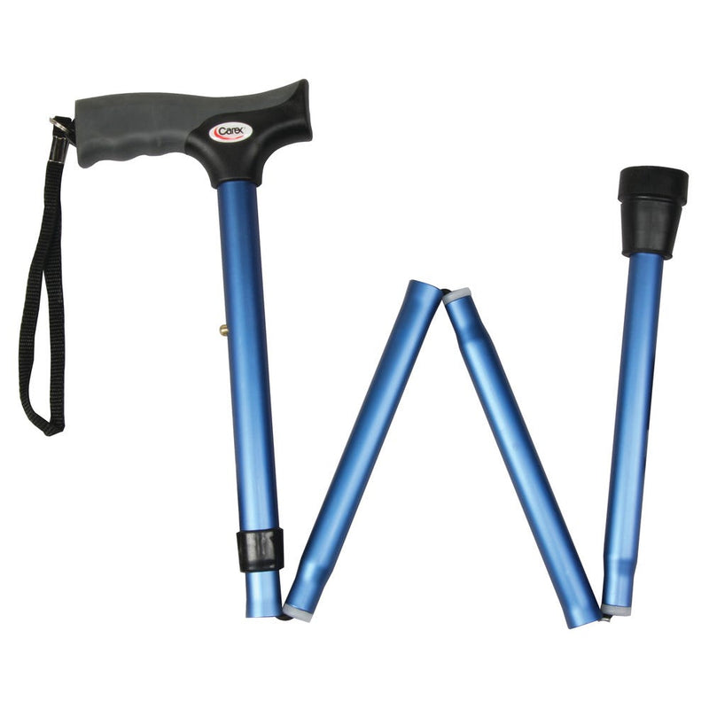 Carex Carex Cane Folding Soft Grip Adjustable, Blue Canes & Walking Sticks White Smoke