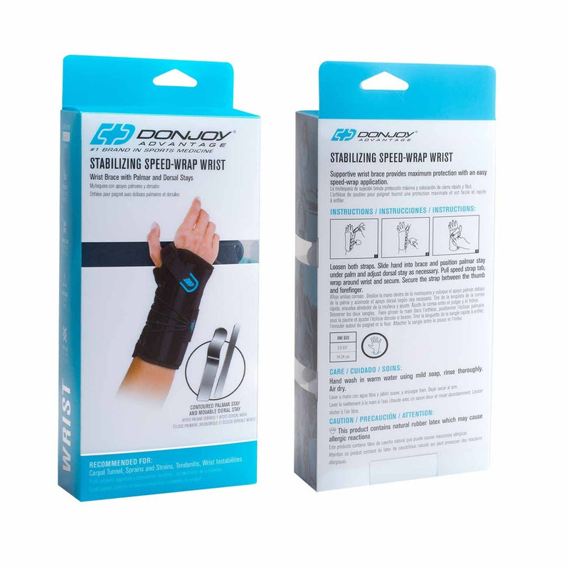 DonJoy DonJoy Stabilizing Speed Wrist Wrap, Right, Black First Aid White Smoke