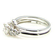 Bids.com .90ct Antique Style Engagement Ring Set 14KT White Gold Rings White Smoke