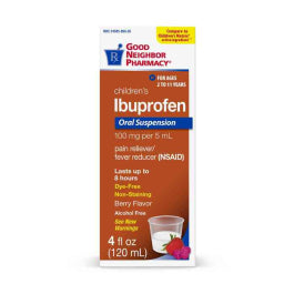 Good Neighbor Pharmacy Good Neighbor Pharmacy GNP Ibuprofen Suspension Dye Free Berry 4 Oz Medicine & Drugs White Smoke