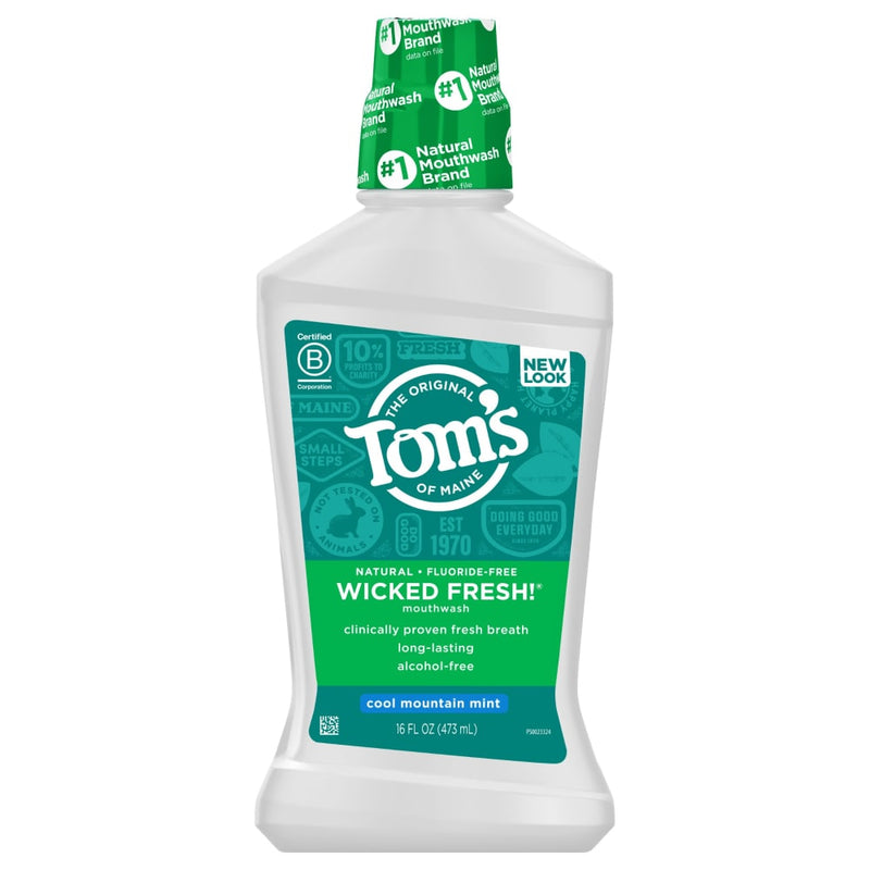 Tom's of Maine Tom's of Maine Mouthwash, Cool Mountain Mint, Wicked Fresh 16 Fl Oz Mouthwash White Smoke