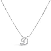 Bids.com 10K White Gold Diamond Accent "A" Initial Script Style Pendant Necklace Necklaces White Smoke White.Gold / 18 / D
