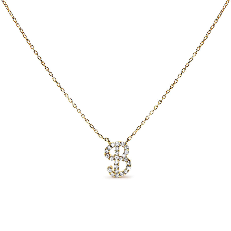 Bids.com 10K White Gold Diamond Accent "A" Initial Script Style Pendant Necklace Necklaces White Smoke Yellow.Gold / 18 / B