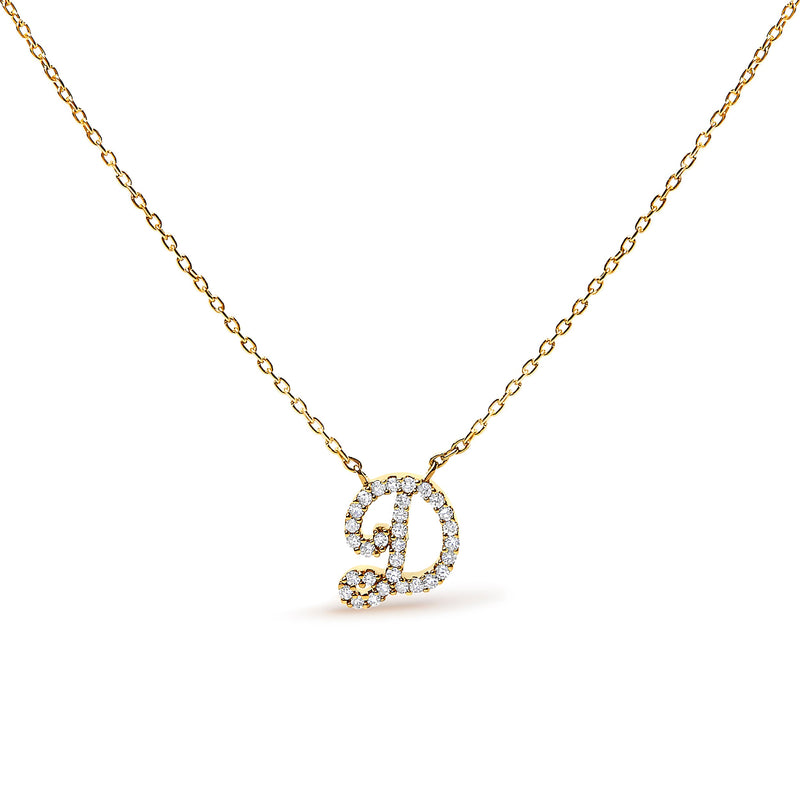 Bids.com 10K White Gold Diamond Accent "A" Initial Script Style Pendant Necklace Necklaces White Smoke Yellow.Gold / 18 / C