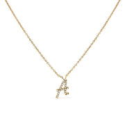 Bids.com 10K White Gold Diamond Accent "A" Initial Script Style Pendant Necklace Necklaces White Smoke Yellow.Gold / 18 / A