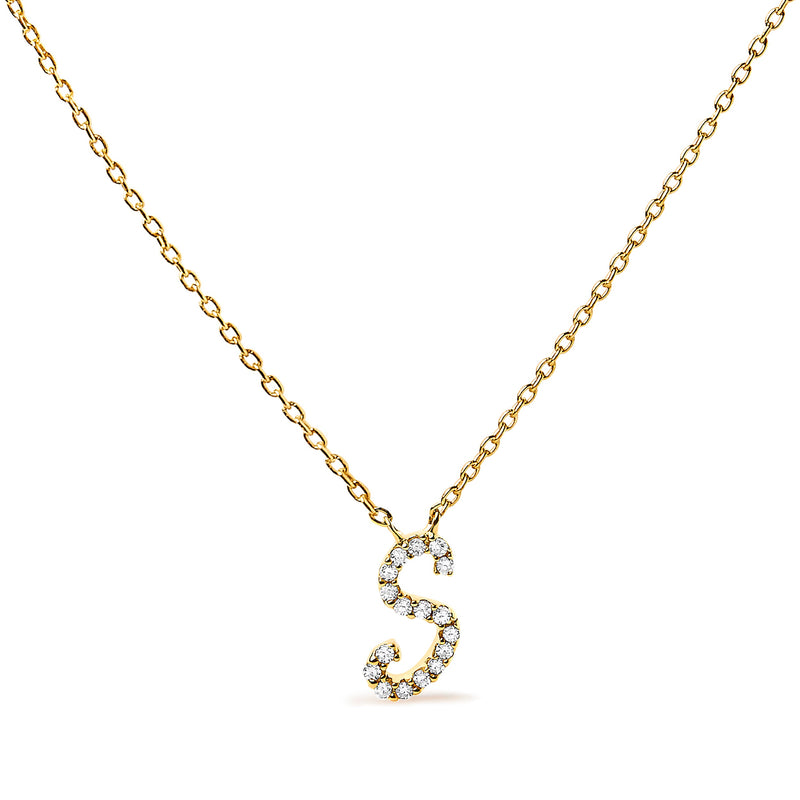 Bids.com 10K White Gold Diamond Accent "A" Initial Script Style Pendant Necklace Necklaces White Smoke Yellow.Gold / 18 / S
