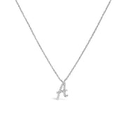 Bids.com 10K White Gold Diamond Accent "A" Initial Script Style Pendant Necklace Necklaces White Smoke White.Gold / 18 / A