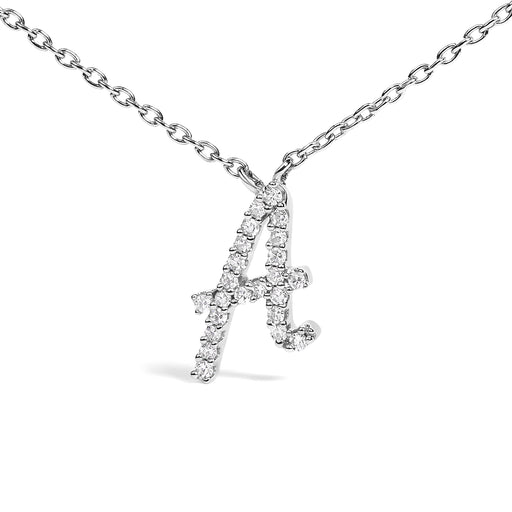 Bids.com 10K White Gold Diamond Accent "A" Initial Script Style Pendant Necklace Necklaces White Smoke White.Gold / 18 / A,White.Gold / 18 / B,White.Gold / 18 / C,White.Gold / 18 / D,White.Gold / 18 / E,White.Gold / 18 / F,White.Gold / 18 / G,White.Gold / 18 / H,White.Gold / 18 / I,White.Gold / 18 / J,White.Gold / 18 / K,White.Gold / 18 / L,White.Gold / 18