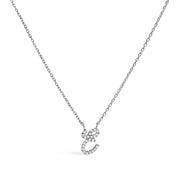 Bids.com 10K White Gold Diamond Accent "A" Initial Script Style Pendant Necklace Necklaces White Smoke White.Gold / 18 / E