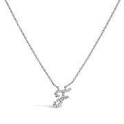 Bids.com 10K White Gold Diamond Accent "A" Initial Script Style Pendant Necklace Necklaces White Smoke White.Gold / 18 / F