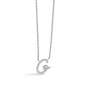 Bids.com 10K White Gold Diamond Accent "A" Initial Script Style Pendant Necklace Necklaces White Smoke White.Gold / 18 / G