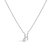 Bids.com 10K White Gold Diamond Accent "A" Initial Script Style Pendant Necklace Necklaces White Smoke White.Gold / 18 / H