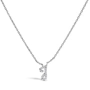 Bids.com 10K White Gold Diamond Accent "A" Initial Script Style Pendant Necklace Necklaces White Smoke White.Gold / 18 / J