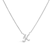 Bids.com 10K White Gold Diamond Accent "A" Initial Script Style Pendant Necklace Necklaces White Smoke White.Gold / 18 / K