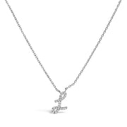 Bids.com 10K White Gold Diamond Accent "A" Initial Script Style Pendant Necklace Necklaces White Smoke White.Gold / 18 / L