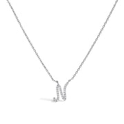 Bids.com 10K White Gold Diamond Accent "A" Initial Script Style Pendant Necklace Necklaces White Smoke White.Gold / 18 / N