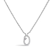 Bids.com 10K White Gold Diamond Accent "A" Initial Script Style Pendant Necklace Necklaces White Smoke White.Gold / 18 / O