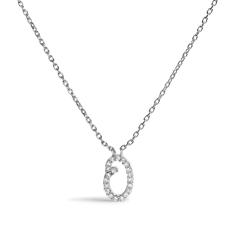 Bids.com 10K White Gold Diamond Accent "A" Initial Script Style Pendant Necklace Necklaces White Smoke White.Gold / 18 / O
