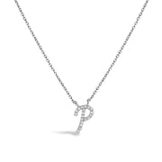 Bids.com 10K White Gold Diamond Accent "A" Initial Script Style Pendant Necklace Necklaces White Smoke White.Gold / 18 / P