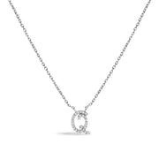 Bids.com 10K White Gold Diamond Accent "A" Initial Script Style Pendant Necklace Necklaces White Smoke White.Gold / 18 / Q