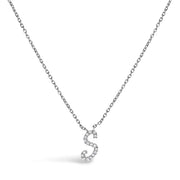 Bids.com 10K White Gold Diamond Accent "A" Initial Script Style Pendant Necklace Necklaces White Smoke White.Gold / 18 / S