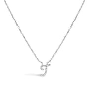 Bids.com 10K White Gold Diamond Accent "A" Initial Script Style Pendant Necklace Necklaces White Smoke White.Gold / 18 / T
