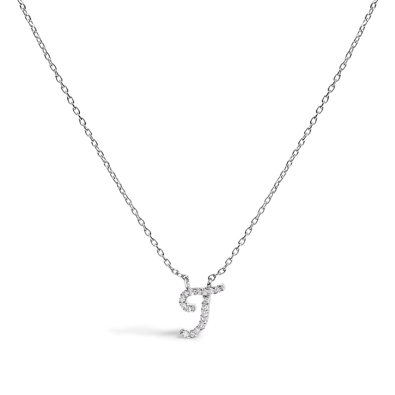 Bids.com 10K White Gold Diamond Accent "A" Initial Script Style Pendant Necklace Necklaces White Smoke White.Gold / 18 / T