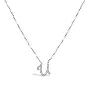 Bids.com 10K White Gold Diamond Accent "A" Initial Script Style Pendant Necklace Necklaces White Smoke White.Gold / 18 / U