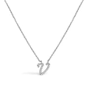 Bids.com 10K White Gold Diamond Accent "A" Initial Script Style Pendant Necklace Necklaces White Smoke White.Gold / 18 / V