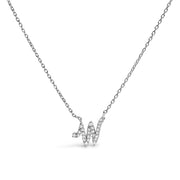 Bids.com 10K White Gold Diamond Accent "A" Initial Script Style Pendant Necklace Necklaces White Smoke White.Gold / 18 / W