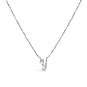 Bids.com 10K White Gold Diamond Accent "A" Initial Script Style Pendant Necklace Necklaces White Smoke White.Gold / 18 / Y